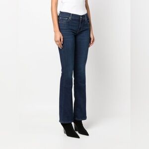 7 For All Mankind Boot Cut Low Rise Dark Wash Jeans Y2K Style